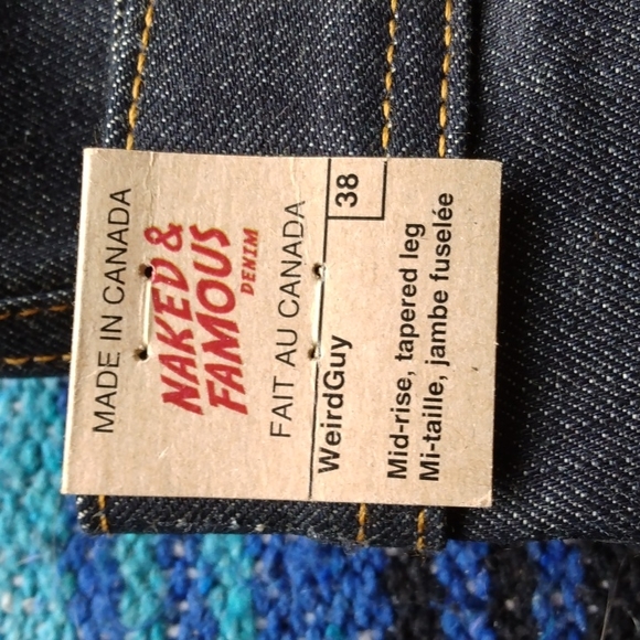 14oz.,JAPANESE DENIM,,38.w.mid rise tapered leg. - Picture 5 of 5